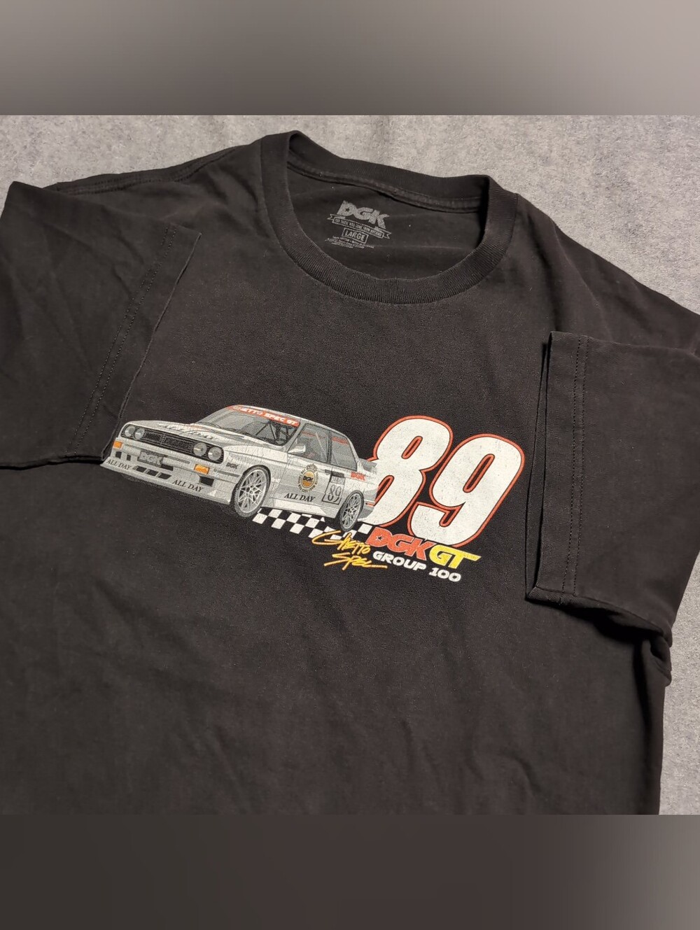 DGK E30 BMW Racing Graphic Tee Washed Black Size L